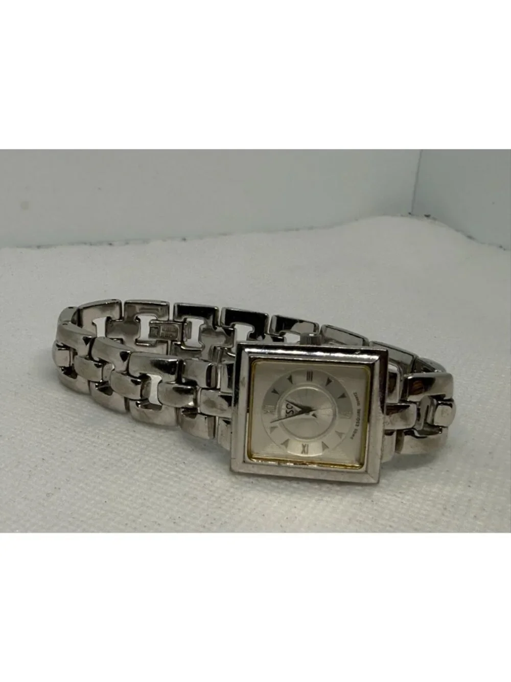 ESQ Swiss by Movado Womens Silver Square Stainless Steel Watch Bracelet 1506-3